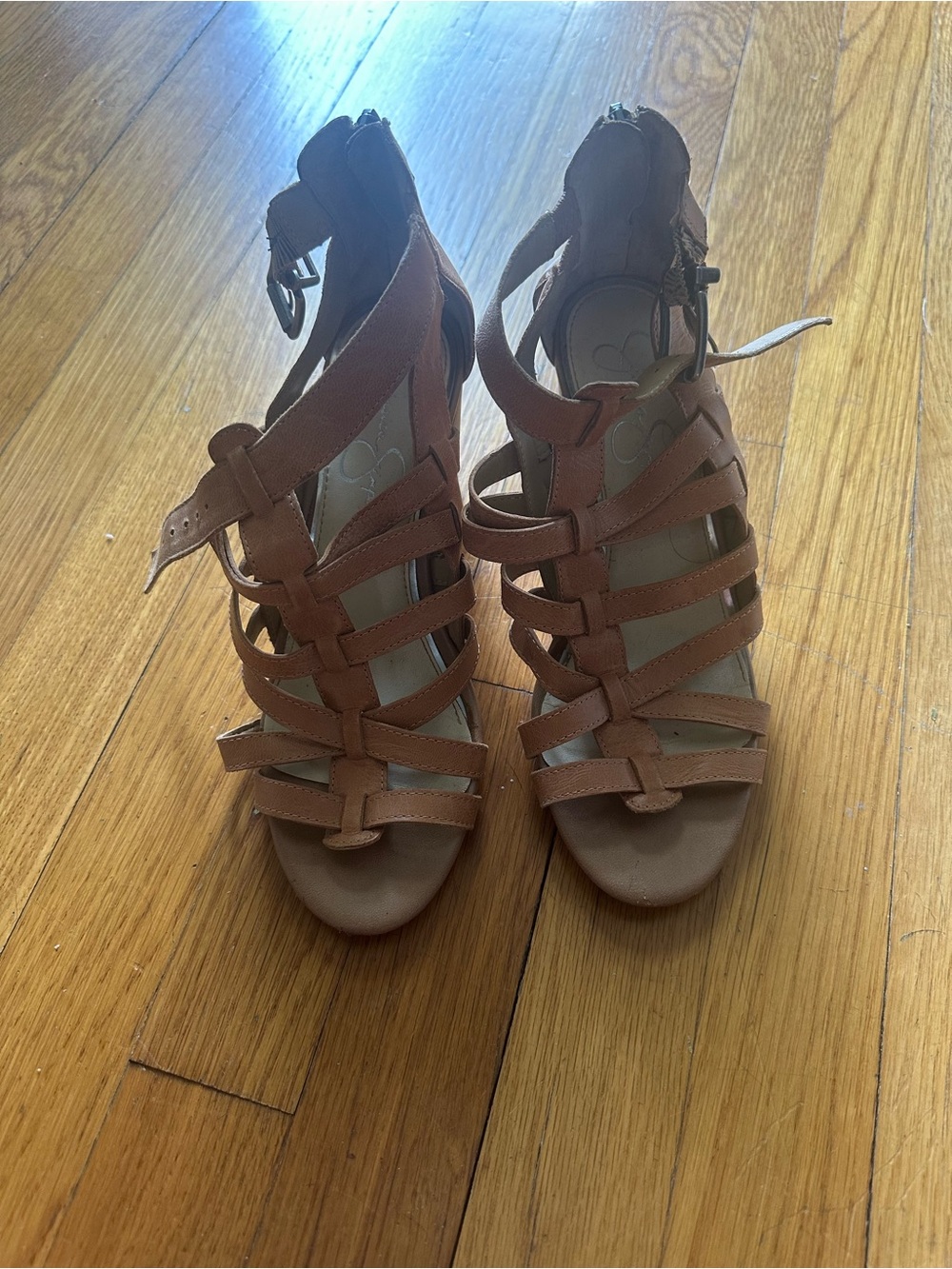 Jessica Simpson Tan Strappy Gladiator Heels